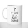 mug classique en céramique 11oz personnalisé personnalisation photo cet homme est un frere parfait personnalisable cadeau