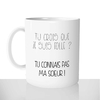 mug classique en céramique 11oz personnalisé personnalisation photo folle tu connais pas ma soeur caractère cadeau chou personnalisable