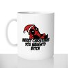 mug classique en céramique 11oz personnalisé personnalisation photo merry christmas you naughty bitch pere fouettard cadeau de noël chou