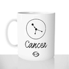 mug classique en céramique 11oz personnalisé personnalisation photo signe astro constellation cancer cadeau personnalisable