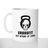 mug classique en céramique 11oz personnalisé personnalisation photo sport crossfit not afraid of dying kettlebell prenom personnalisable