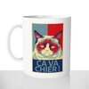mug classique en céramique 11oz personnalisé personnalisation photo affiche de propagande chat ca va chier prenom personnalisable cadeau