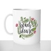 mug classique en céramique 11oz personnalisé personnalisation photo beach please plage été couronne de fleurs mignon personnalisable