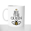 mug-blanc-brillant-personnalisé-animal-insecte-bee-the-queen-reine-abeille-miel-femme-drole-idée-cadeau-original