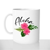 mug - blanc-brillant-personnalisé-aloha-fleur-hawaii-tahiti-vanille-bonjour-ile-personnalisé-fun-idée-cadeau-original
