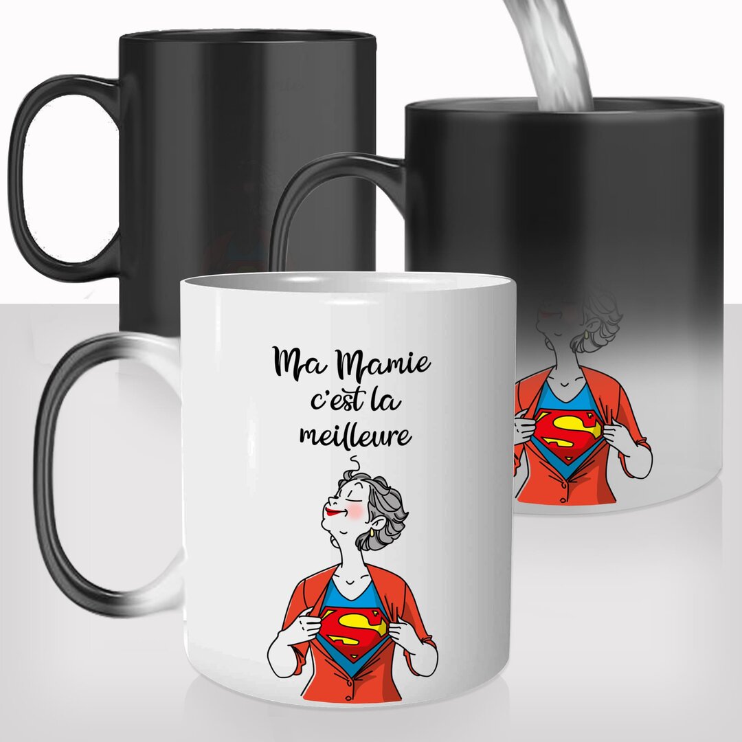Mug Thermoréactif Mamie La Meilleure - Grand-Mère Mug-Magique.fr