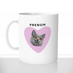 mug classique en céramique 11oz personnalisé personnalisable photo coeur prenom unique amour animal chat de compagnie offrir cadeau cool