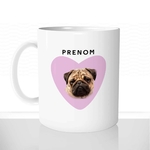 mug classique en céramique 11oz personnalisé personnalisable photo coeur prenom unique amour animal chien de compagnie offrir cadeau cool