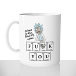 mug classique en céramique 11oz personnalisé personnalisation photo série rick fuck you elements science morty offrir cadeau