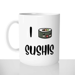 mug classique en céramique 11oz personnalisé personnalisation photo gourmand i love sushi makis japonais chou offrir cadeau