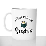 mug classique en céramique 11oz personnalisé personnalisation photo gourmand je peux pas jai sushis chou offrir cadeau