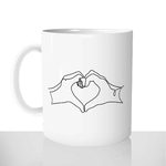 mug classique en céramique 11oz personnalisé personnalisation photo mains en coeur amour couple personnalisable chou offrir cadeau