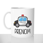 mug classique en céramique 11oz personnalisé personnalisation photo voiture de police prenom personnalisable cadeau