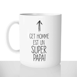 mug classique en céramique 11oz personnalisé personnalisation photo super papa fete des peres grossesse naissance cadeau personnalisable
