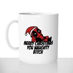 mug classique en céramique 11oz personnalisé personnalisation photo merry christmas you naughty bitch pere fouettard cadeau de noël chou