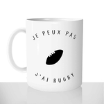 mug classique en céramique 11oz personnalisé personnalisation photo je peux pas jai rugby ballon joueur sport prenom personnalisable cadeau