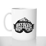 mug classique en céramique 11oz personnalisé personnalisation photo snowbord skieur ski eat sleep ride prenom sport personnalisable cadeau
