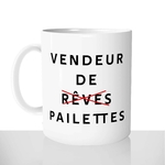 mug classique en céramique 11oz personnalisé personnalisation photo homme vendeur de reve paillettes prenom personnalisable cadeau