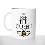 mug-blanc-brillant-personnalisé-animal-insecte-bee-the-queen-reine-abeille-miel-femme-drole-idée-cadeau-original