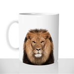mug-blanc-lion-personnalisé-animal-savanne-roi-lion-fourrure-criniere-realiste-pas-content-idée-cadeau-original