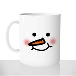 mug - blanc-brillant-personnalisé-pas-cher-chou-bonhomme-de-neige-mignon-noel-hiver-sourire-fun-idée-cadeau-original
