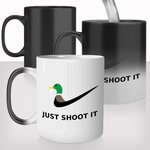 mug-magique-personnalisable-thermoreactif-tasse-thermique-chasseur-just-shoot-it-sport-humour-chasse-canard-plume-fun-idée-cadeau-original