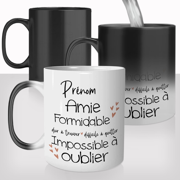 GRAVURZEILE Mug imprimé avec configuration - Meilleure amie - Motif  personnalisable - Cadeau personnel pour vos amies - Couleur : rose