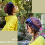 Velour CHOCO MINI FLEURS MARINES