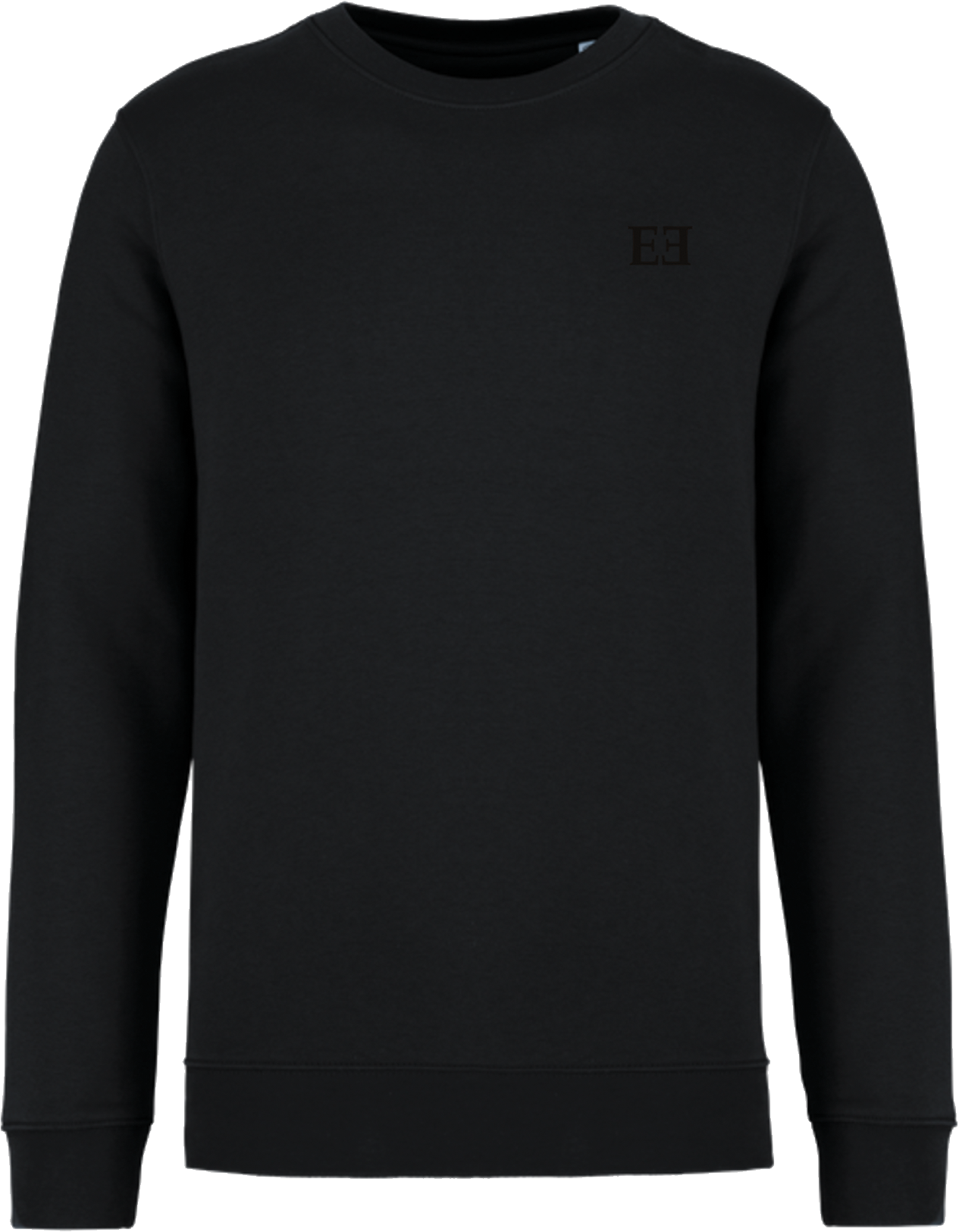 Sweat sans capuche face brodé noir
