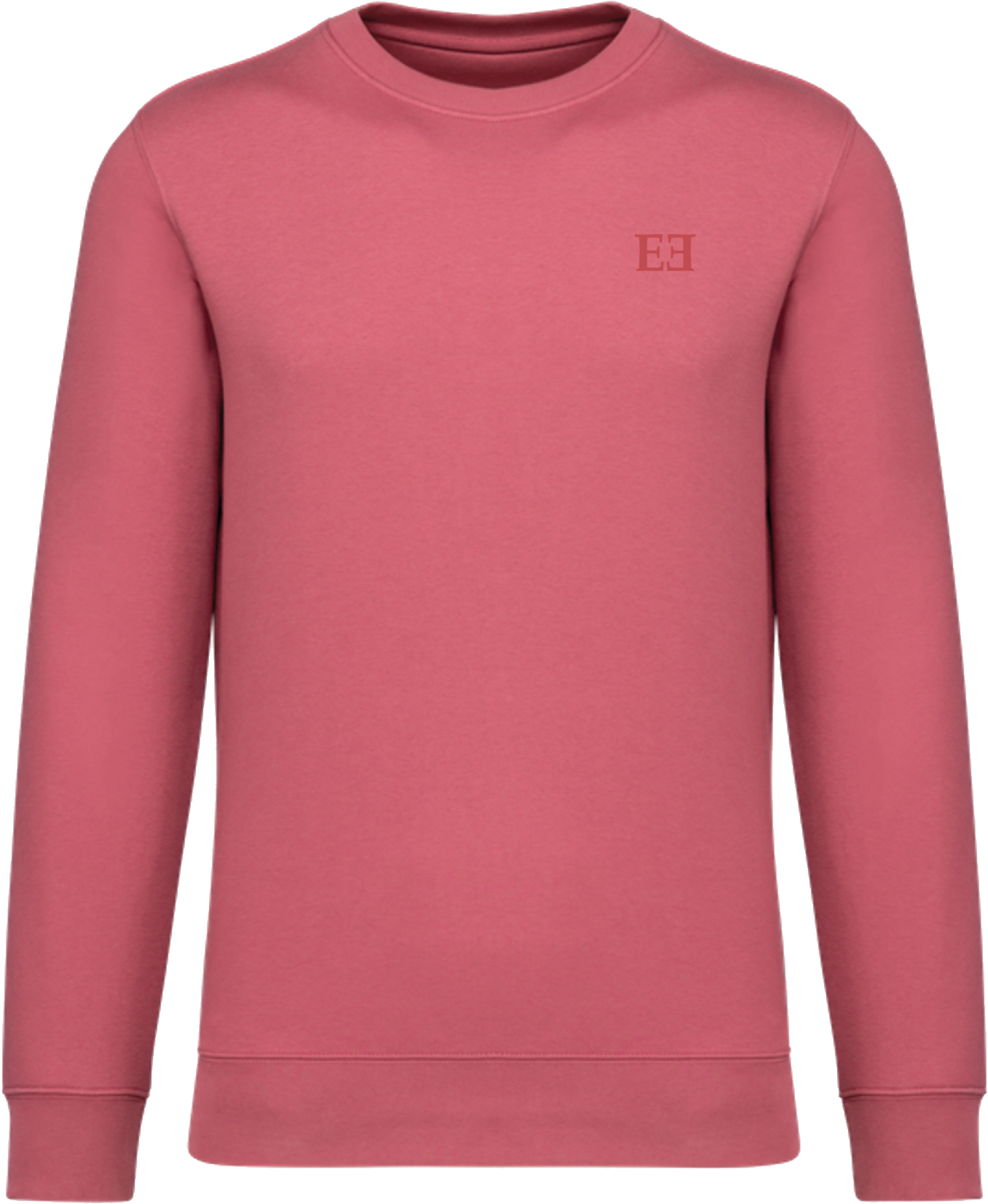 Sweat sans capuche face brodé noir Rose