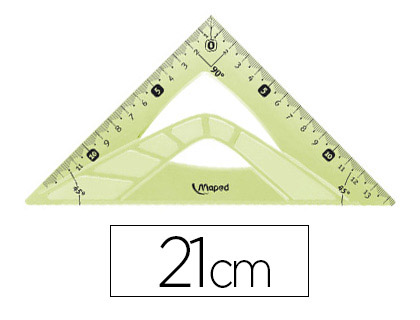 Equerre 2 en 1 angle 60 degrés et 45 degrés - plastique incassable -  longueur 21 cm pas cher