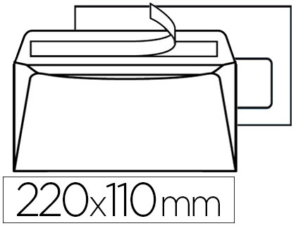 La Couronne - 500 Enveloppes DL 110 x 220 mm - 80 gr - fenêtre 45x100 mm -  blanc - autocollante Pas Cher