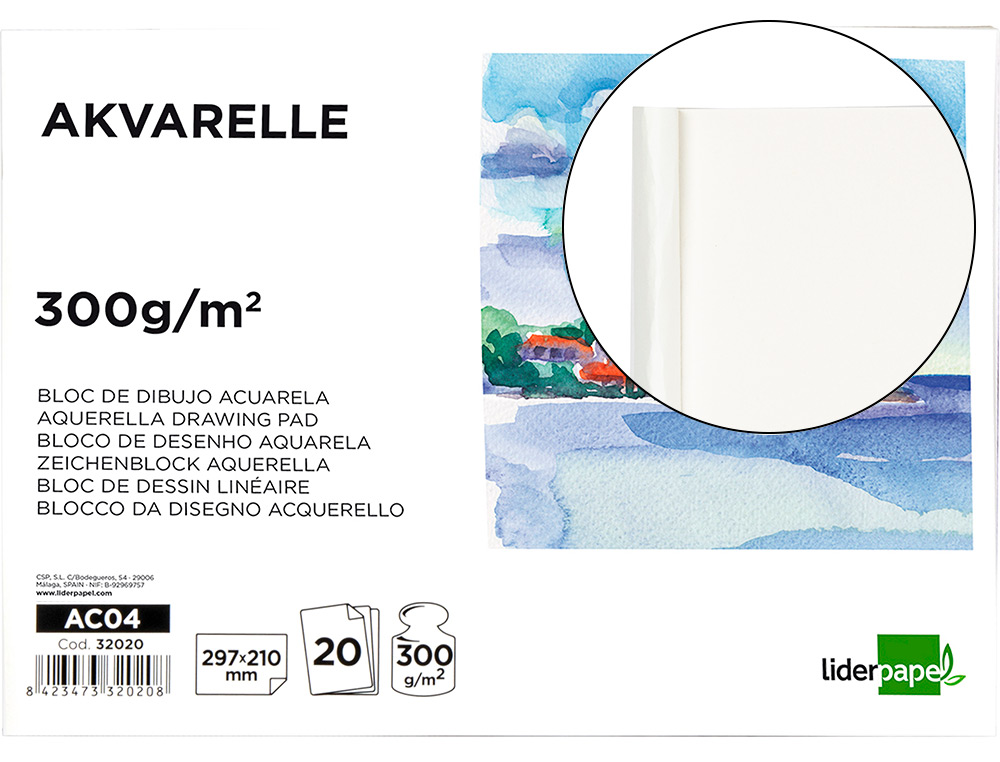 Bloc papier aquarelle 300g/m² 9 formats beaux-arts disponibles