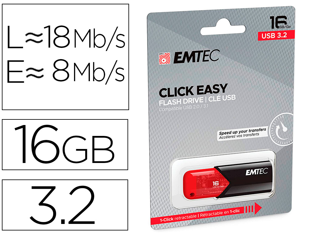 Emtec C410 Color Mix - Clé USB - 64 Go - USB 3.0 Pas Cher