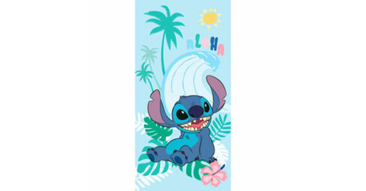 Serviette De Plage Stitch My Sweety Pop - 70x140 Cm - 100% Coton - Pour Enfants - Idée Cadeau
