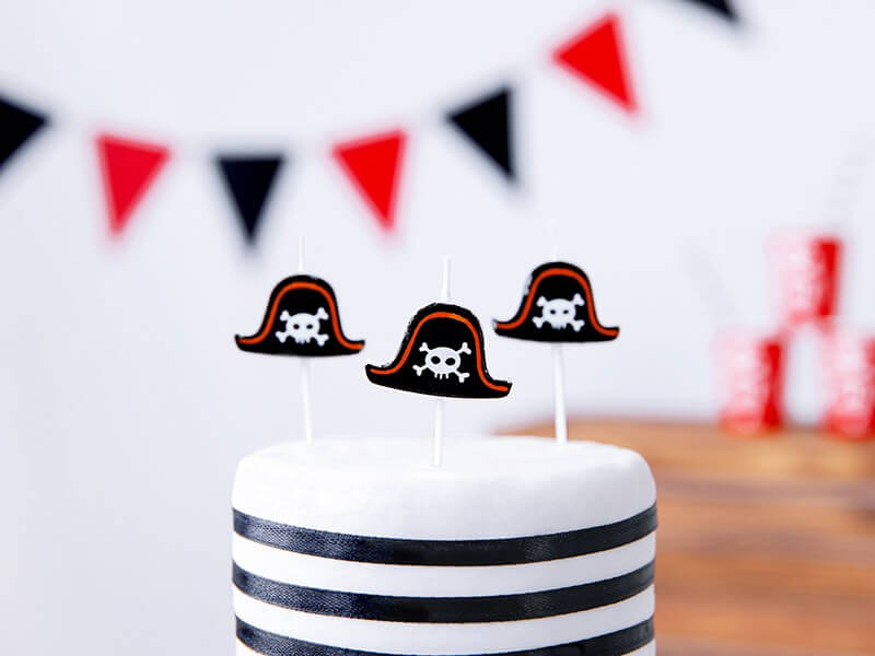 58805 2 bougie chapeau de pirate lot de 5