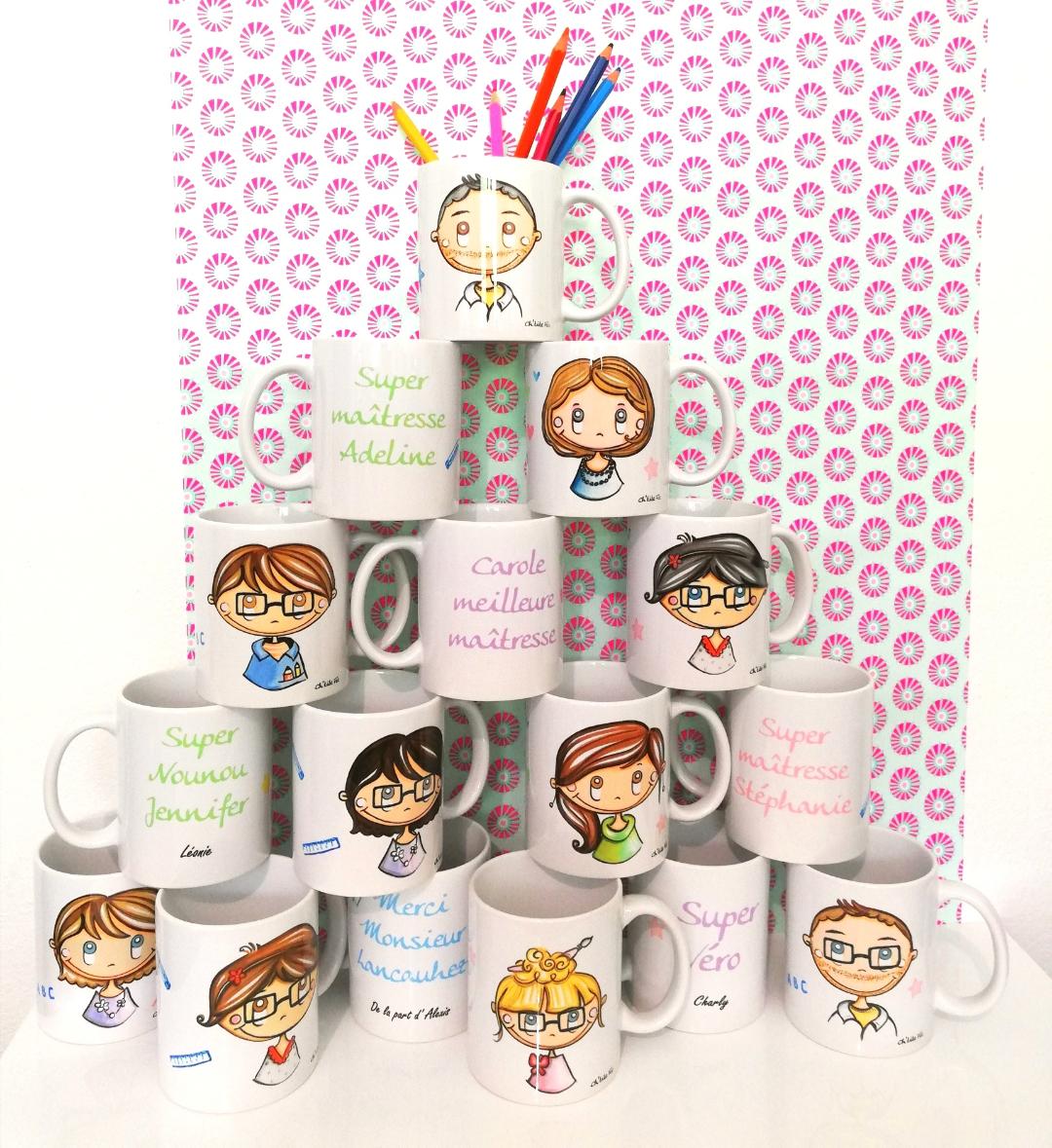 Mug Tasse personnalisé, Inscriptions au choix, Maîtresse Maître