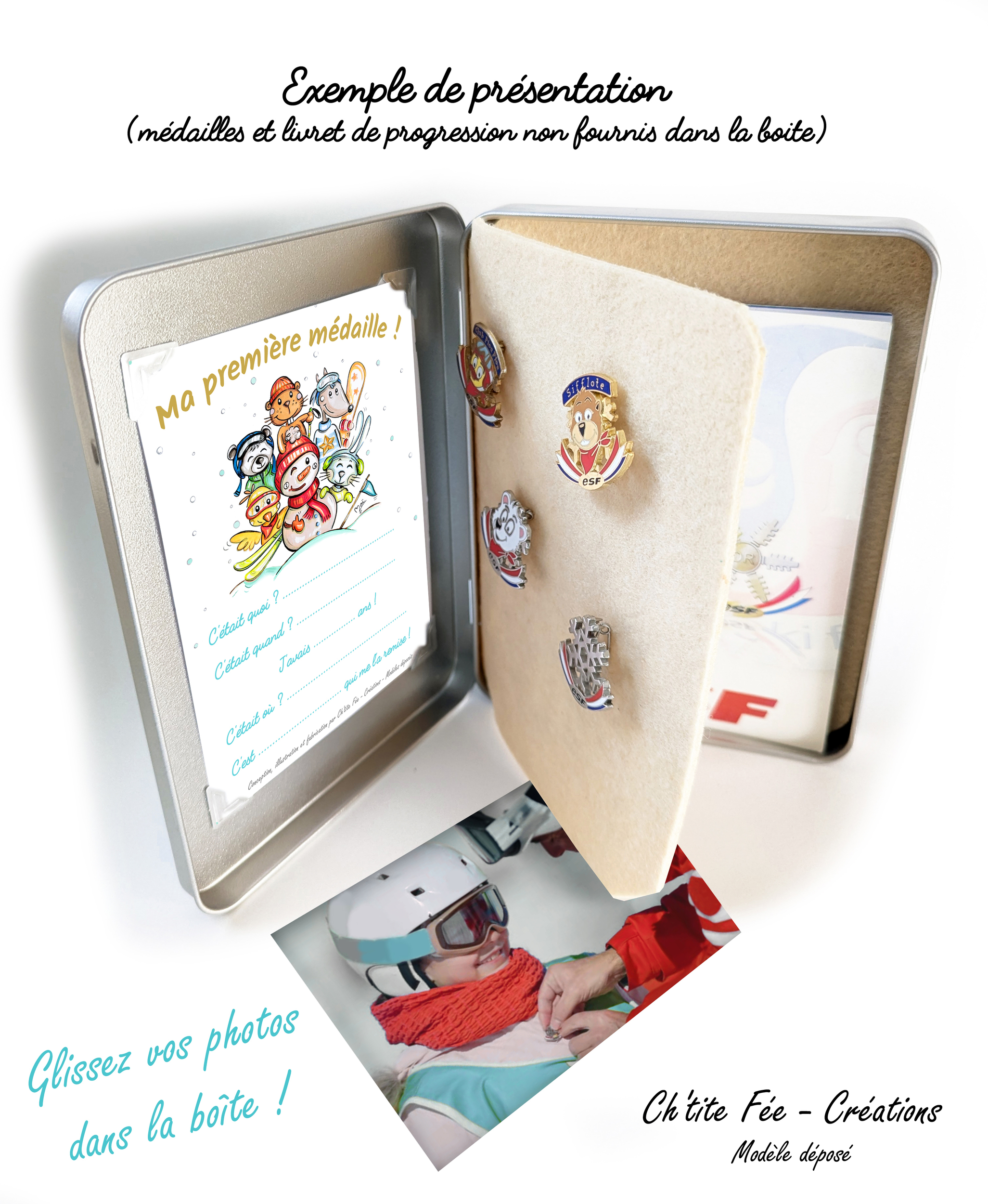 coffret boite medaille ski esf esi insigne snow 5