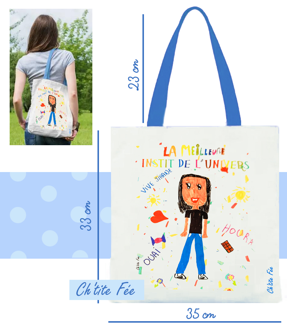 Tote Bag Pompier Personnalisable - Sac Shopping Enfant Réutilisable - SB69 - 38x42 Cm