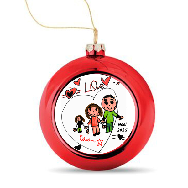 boule noel personnalisee dessin enfant