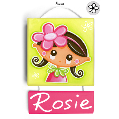 Plaque de porte personnalisable Rose