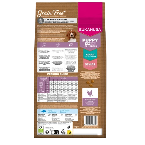 Croquettes chiot sans céréales orchies eukanuba poisson