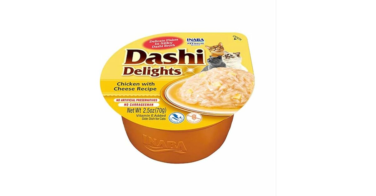 Friandises Pour Chats INABA Dashi Delights - Brochette Silencieuse, Riche En Humidité, Sans Céréales - 40g X 12