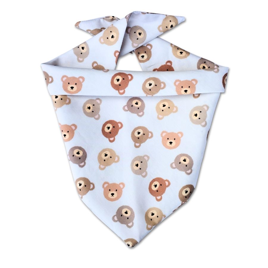 Bandana chien à motif tête d\'ourson