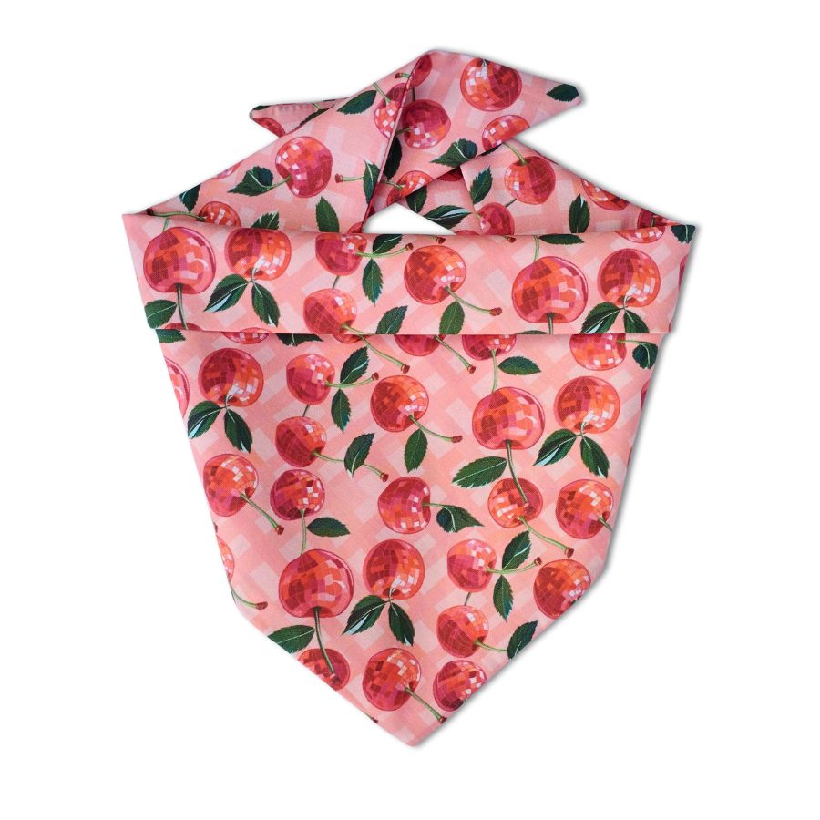 Bandana pour chien motif cerise disco
