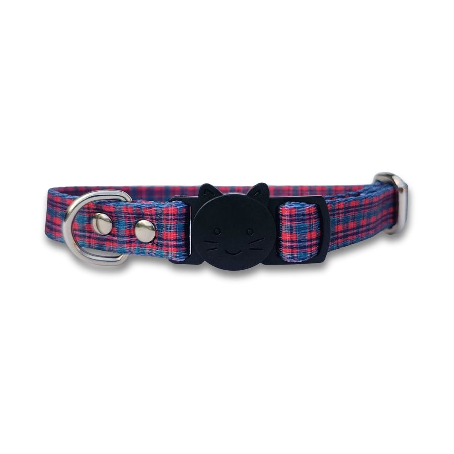 Collier pour chat motif tartan écossais – Anti-étranglement Made in France