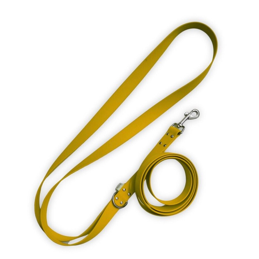 Moutarde - Laisse bandoulière Biothane  (main libre & waterproof)