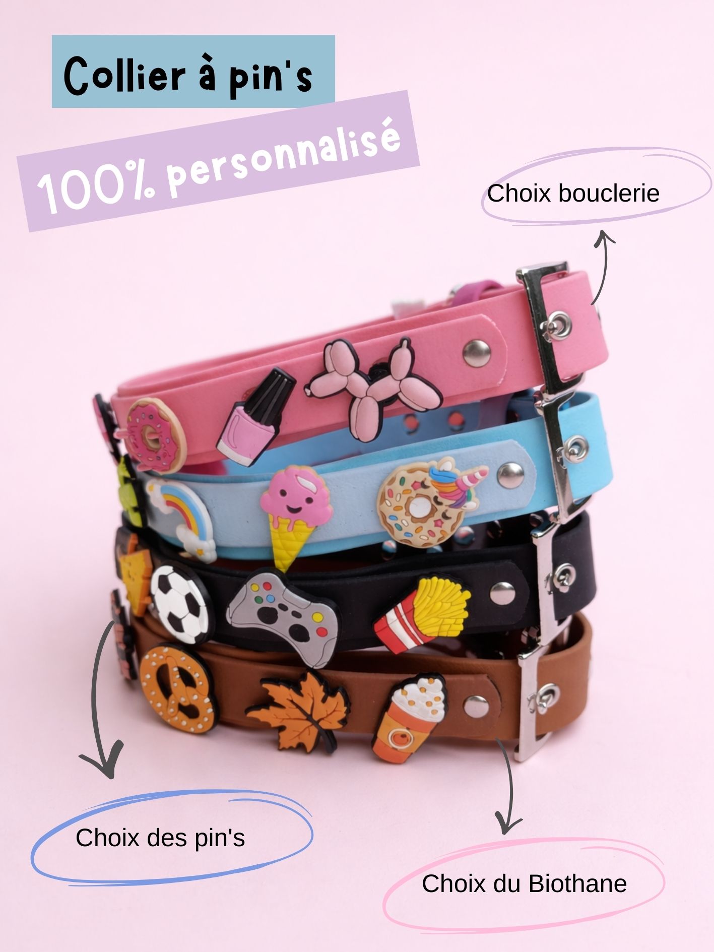 collier à pins pour chien Stylidog