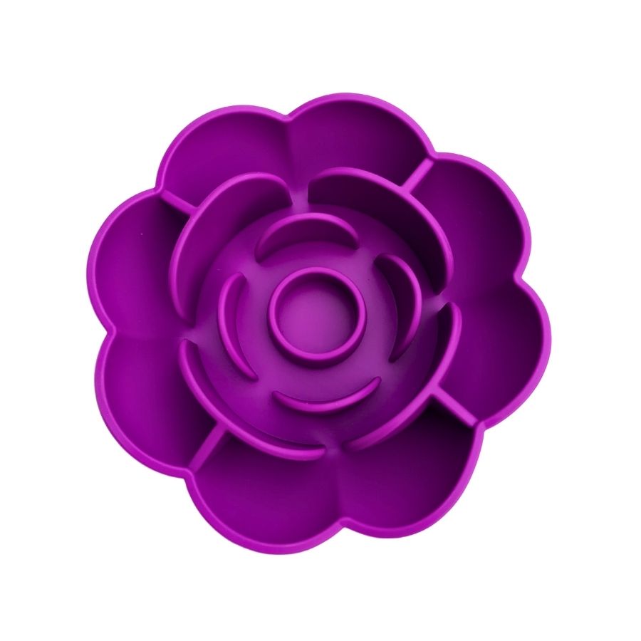 Tapis de léchage pour chien en forme de fleur – Antistress & anti-glouton - Violet