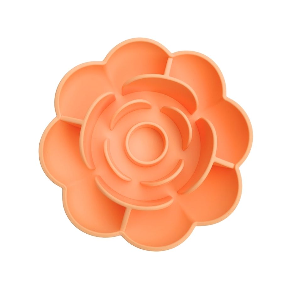 Tapis de léchage pour chien en forme de fleur – Antistress & anti-glouton - Pêche